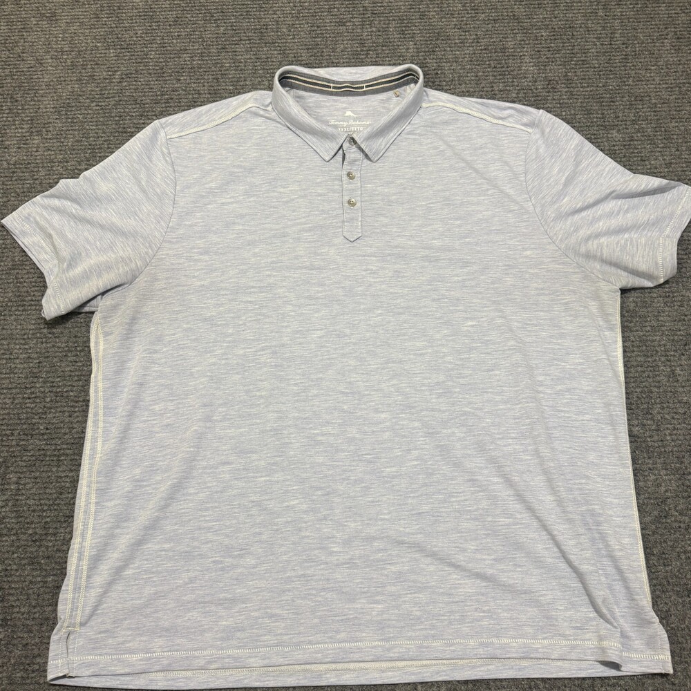 Tommy Bahama Polo Shirt Mens 3XL Blue Heather Performance Stretch Golf Casual